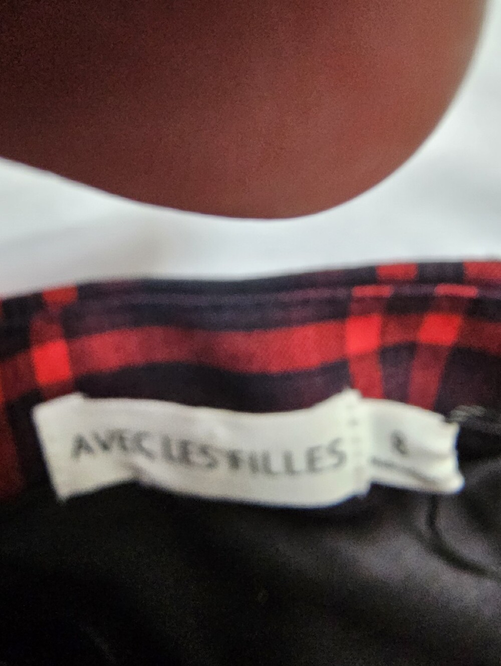 Avec Les Filles Size 8 Red Black Plaid Bustier Mini Dress with Bow - Picture 12 of 16